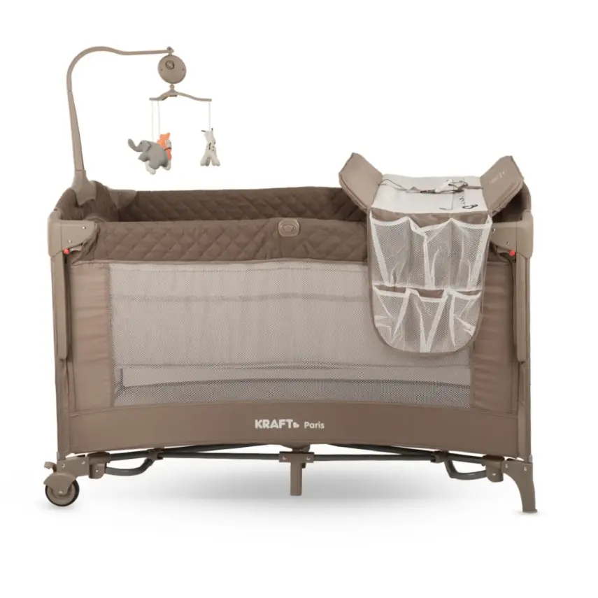 Kraft Paris Arakatlı Dönenceli Anne Yanı Oyun Parkı 70X120 Cm Beige - 3