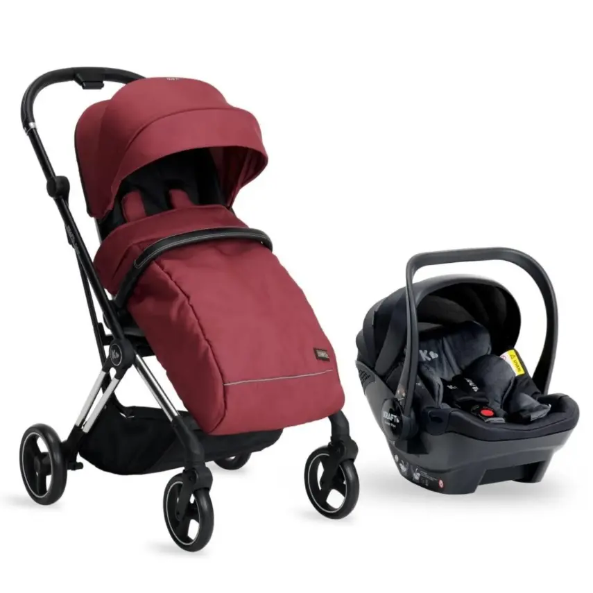 Kraft Tokyo Çift Yönlü Kullanılabilen 360 Travel Sistem Bebek Arabası Burgundy - 2