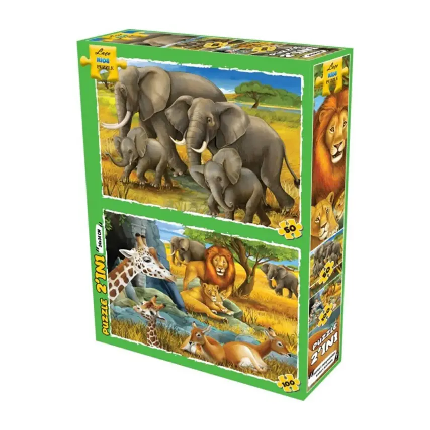 Laço Kids Neşeli Hayvanlar 2in1 Puzzle - 1