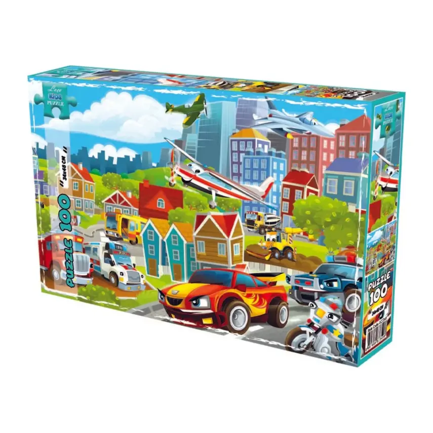 Laço Kids Şehirdeki Taşıtlar Puzzle 100 Parça - 1