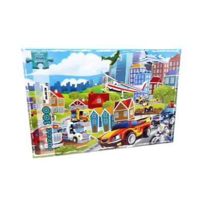 Laço Kids Şehirdeki Taşıtlar Puzzle 100 Parça (1)