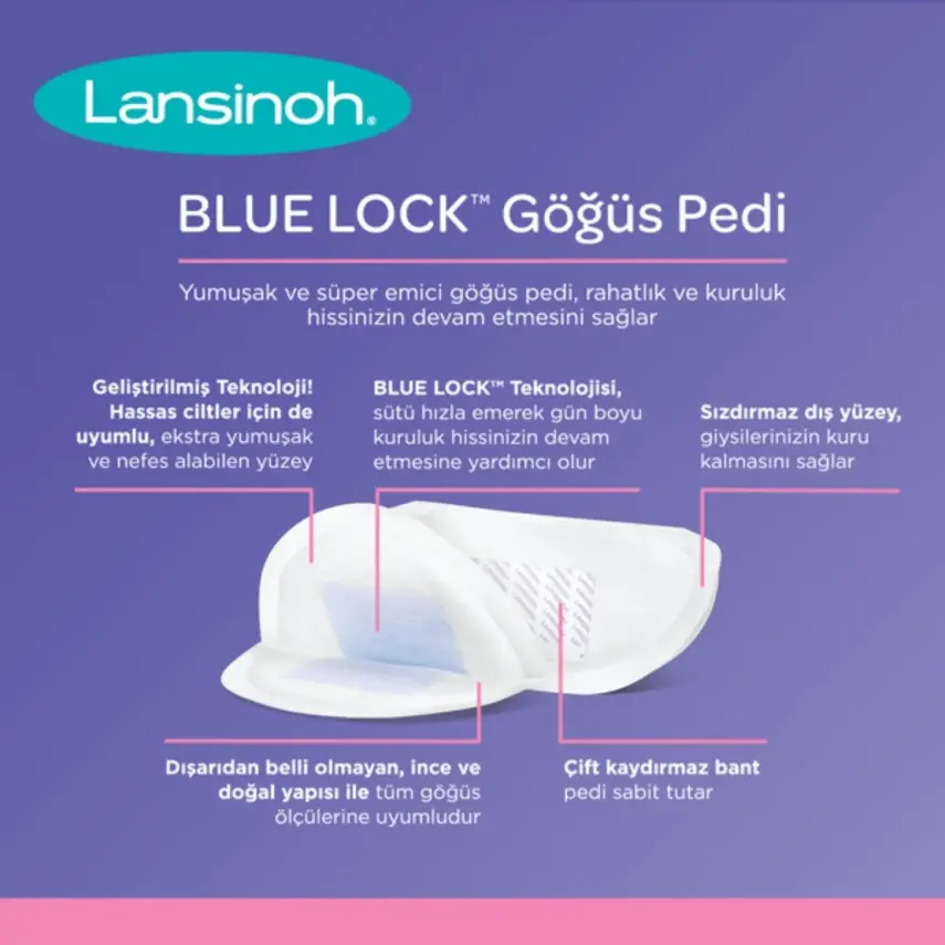 Lansinoh Blue Lock Göğüs Pedi 36lı - 7