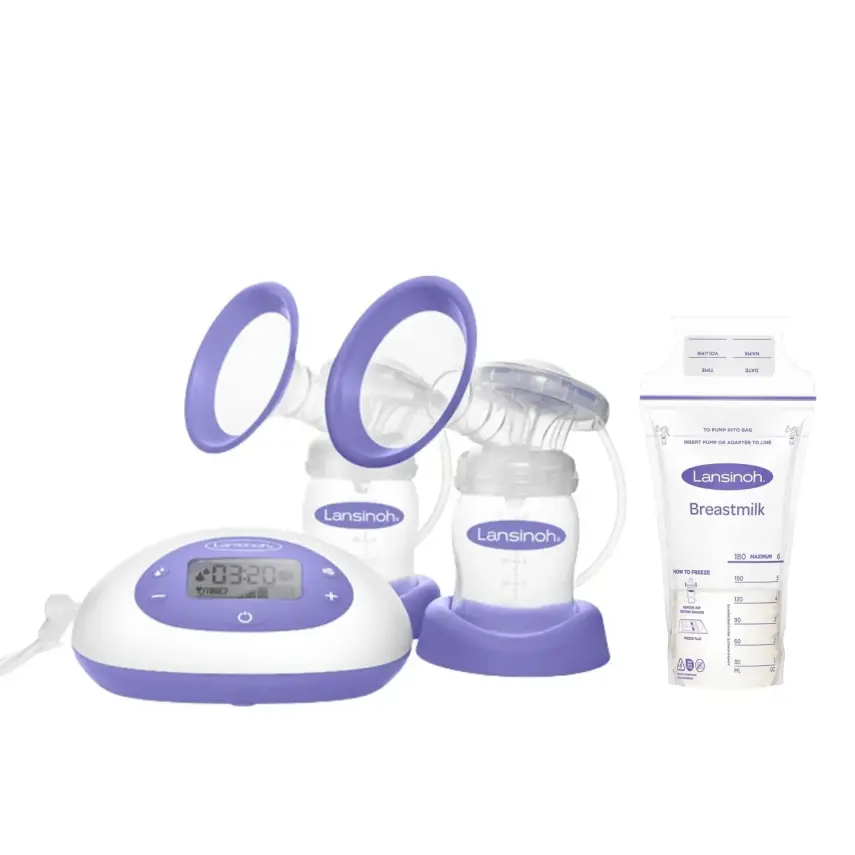 Lansinoh Çiftli Elektrikli Göğüs Pompası+ Süt Saklama Poşeti 50li - 1