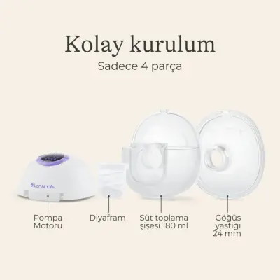 Lansinoh Giyilebilir Çiftli Göğüs Süt Sağma Pompası - 3