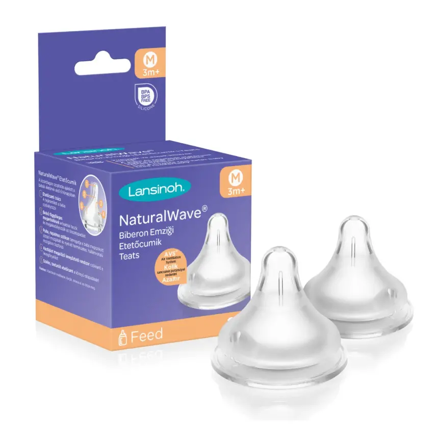 Lansinoh Natural Wave Silikon Biberon Emziği 2li Orta Akış - 1