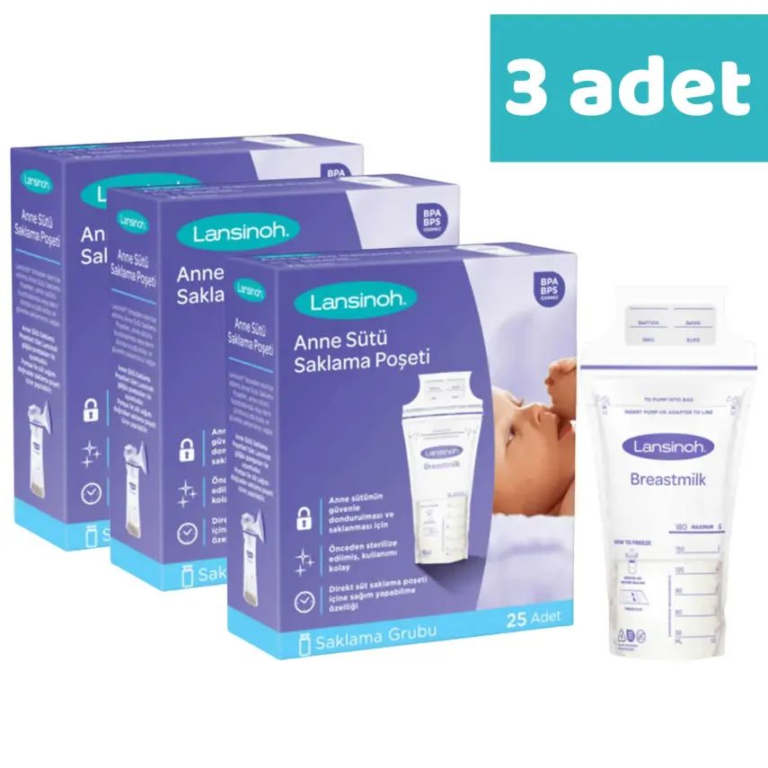 Lansinoh Süt Saklama Poşeti 25li x 3 Adet - 1