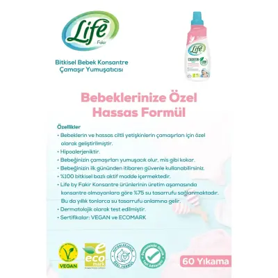 Life by Fakir Baby %100 Bitkisel Konsantre Yumuşatıcı 1500 ml - 4