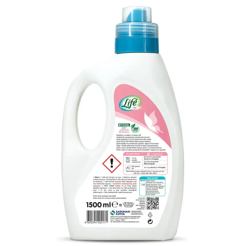 Life by Fakir Baby Bitkisel Bazlı Sıvı Çamaşır Deterjanı 1500 ml - 6