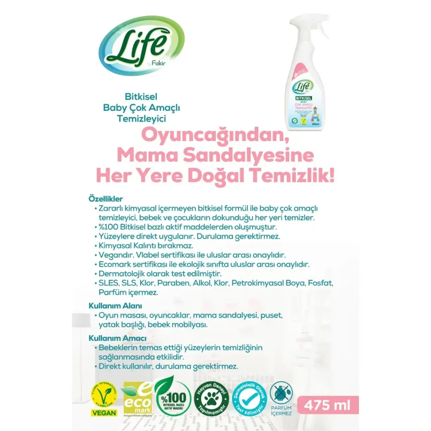 Life by Fakir Çok Amaçlı Temizleyici 475ml - 4