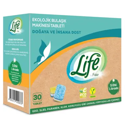 Life by Fakir Ekolojik Vegan Bulaşık Makinesi Tableti 30lu 