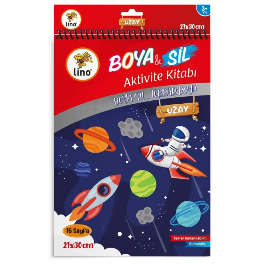 Lino Boya Sil - Silinebilir Aktivite Boyama Kitabı Uzay - 1