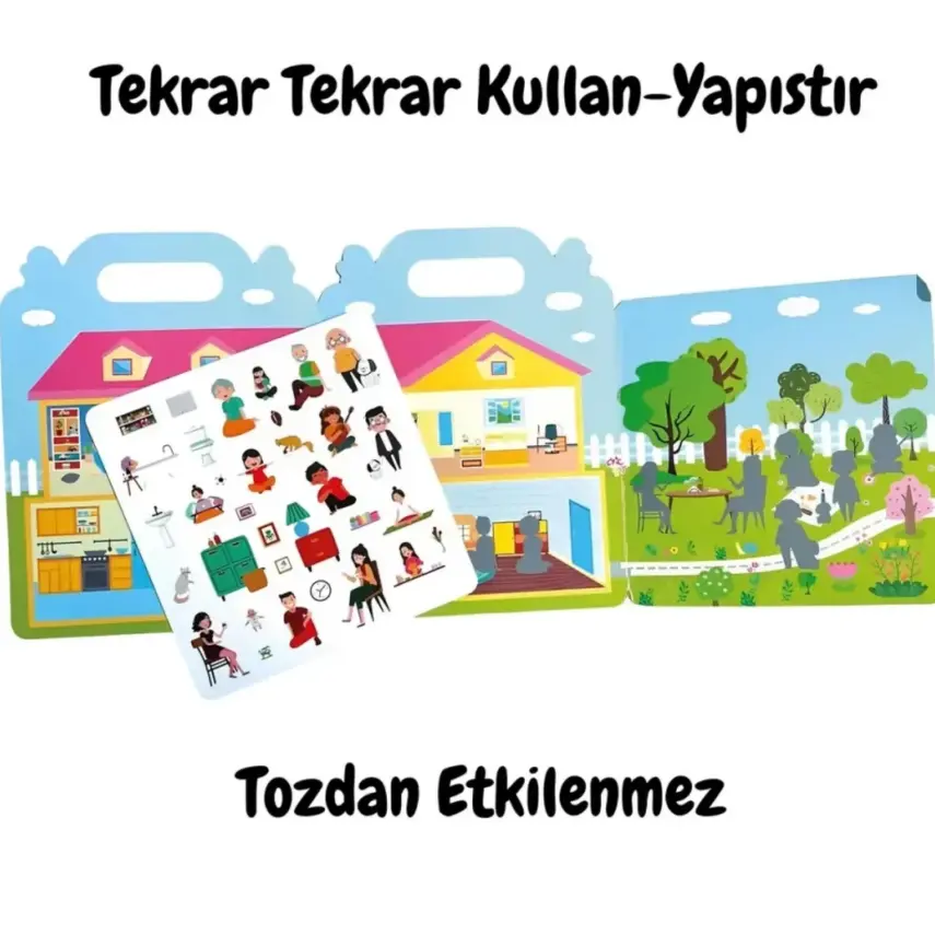 Lino Tekrar Tekrar Kullanılabilen İlk Sticker Kitabım My House - 2