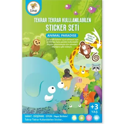 Lino Tekrar Tekrar Kullanılabilen Stıcker Seti Anımal - 1