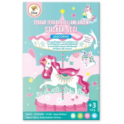 Lino Tekrar Tekrar Kullanılabilen Stıcker Seti Unıcorns