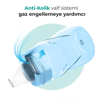 Mamajoo Kulplu Akıtmaz Eğitici Bardak 270 ml&Anti-Kolik Uç Powder Blue - 3