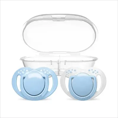 Mamajoo Ortodontik Silikon Emzik Sterilizasyon & Saklama Kutusu 12 Ay+ Powder Blue 2li 
