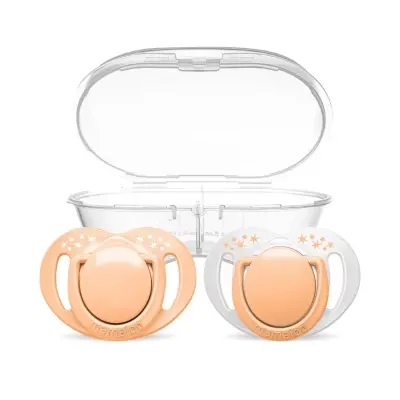 Mamajoo Ortodontik Silikon Emzik Sterilizasyon & Saklama Kutusu 12Ay+ Powder Blush 2li 