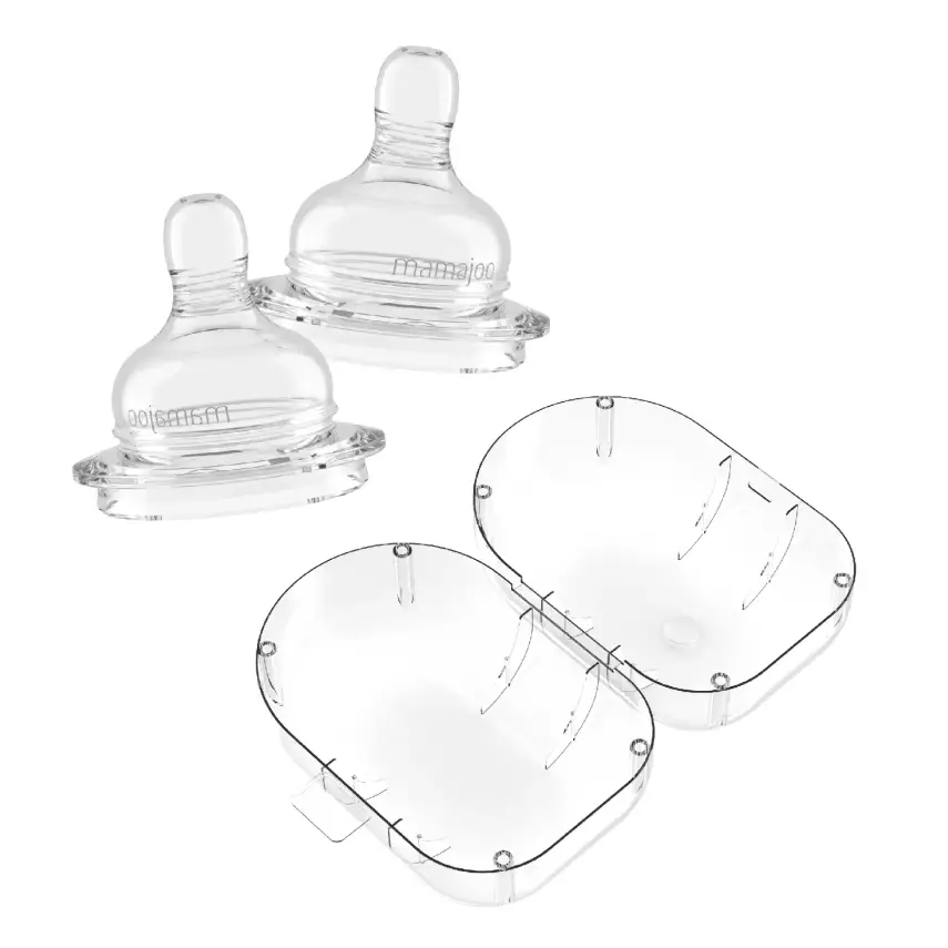 Mamajoo Silikon Biberon Emziği 2li 0+ Ay Yavaş Akış - 1