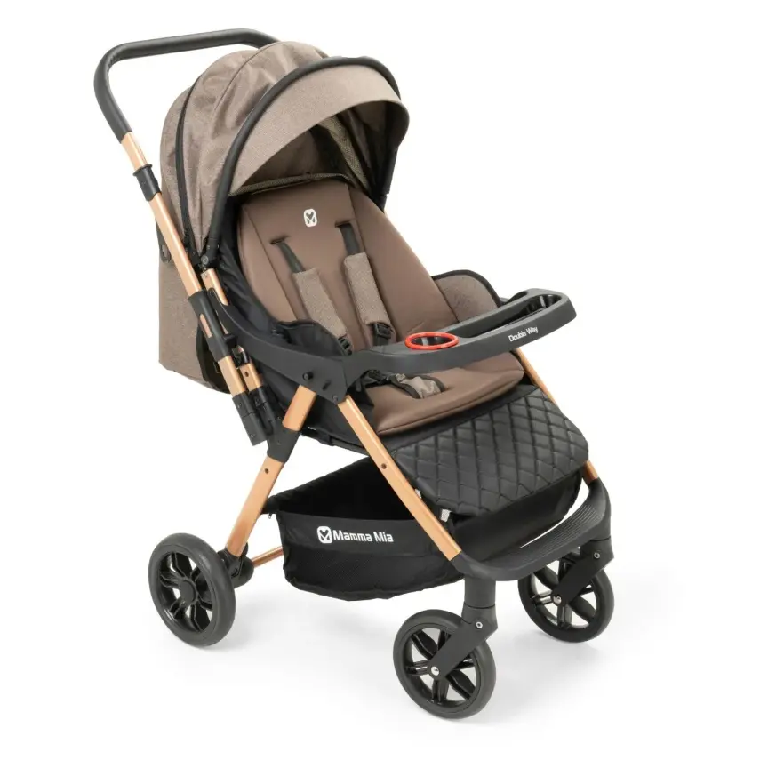 Mamma Mia Double Way Çift Yönlü Bebek Arabası Gold - 4