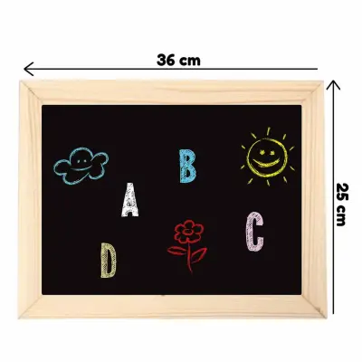 Manyetik Çift Taraflı Tablet Ahşap Yazı Tahtası 62 Parça - 3