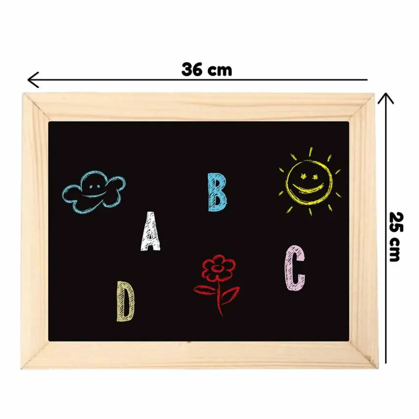 Manyetik Çift Taraflı Tablet Ahşap Yazı Tahtası 62 Parça - 3