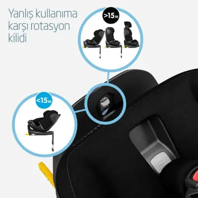 Maxi-Cosi Emerald 360 Pro I-size Araç Dışına Çıkabilen Isofix'li Dönebilir Yatabilir Slidetech Oto Koltuğu 0-36 Kg Authentic Black - 7