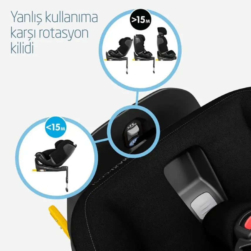 Maxi-Cosi Emerald 360 Pro I-size Araç Dışına Çıkabilen Isofix'li Dönebilir Yatabilir Slidetech Oto Koltuğu 0-36 Kg Authentic Black - 7