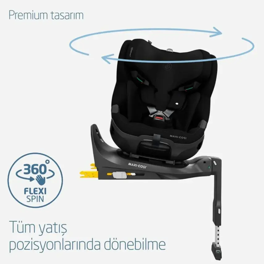 Maxi-Cosi Emerald 360 Pro I-size Araç Dışına Çıkabilen Isofix'li Dönebilir Yatabilir Slidetech Oto Koltuğu 0-36 Kg Authentic Black - 3