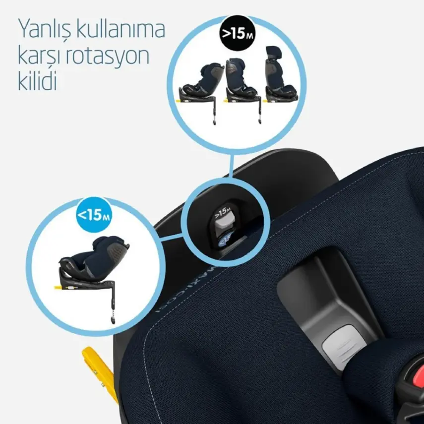 Maxi-Cosi Emerald 360 Pro I-size Araç Dışına Çıkabilen Isofix'li Dönebilir Yatabilir Slidetech Oto Koltuğu 0-36 Kg Authentic Blue - 10