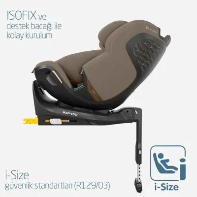 Maxi-Cosi Emerald 360 Pro I-size Araç Dışına Çıkabilen Isofix'li Dönebilir Yatabilir Slidetech Oto Koltuğu 0-36 Kg Authentic Truffle - 5