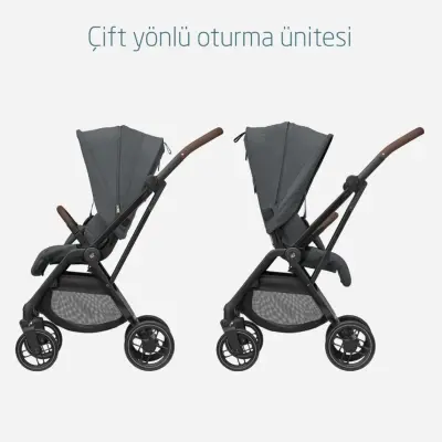 Maxi-Cosi Leona2 Çift Yönlü Tek Elle Katlanabilir Bebek Arabası Twillic Graphite - 5