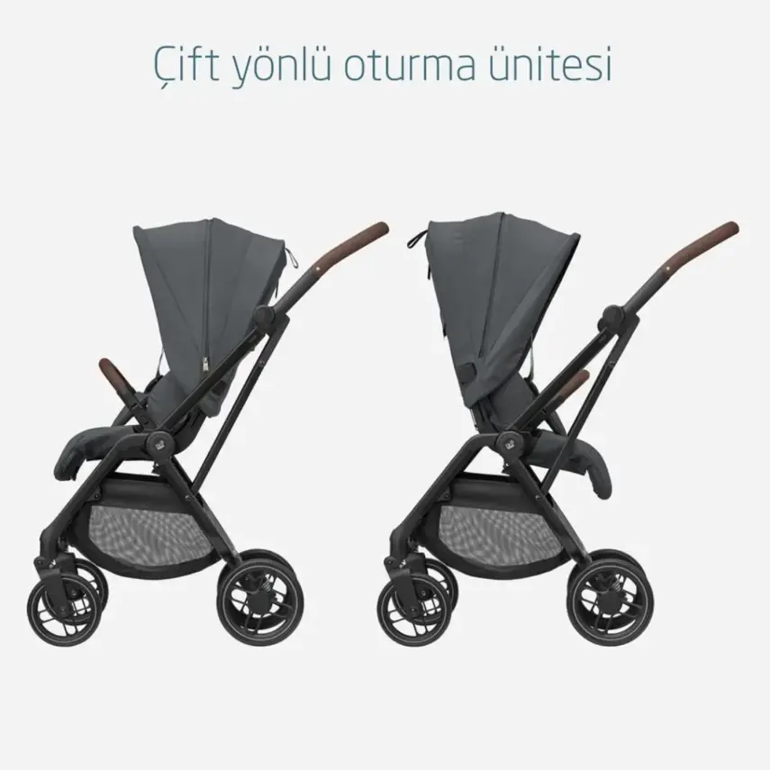 Maxi-Cosi Leona2 Çift Yönlü Tek Elle Katlanabilir Bebek Arabası Twillic Graphite - 5