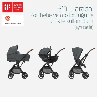 Maxi-Cosi Leona2 Çift Yönlü Tek Elle Katlanabilir Bebek Arabası Twillic Graphite - 10