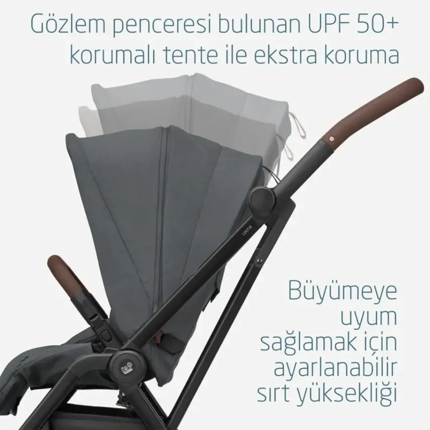 Maxi-Cosi Leona2 Çift Yönlü Tek Elle Katlanabilir Bebek Arabası Twillic Graphite - 13