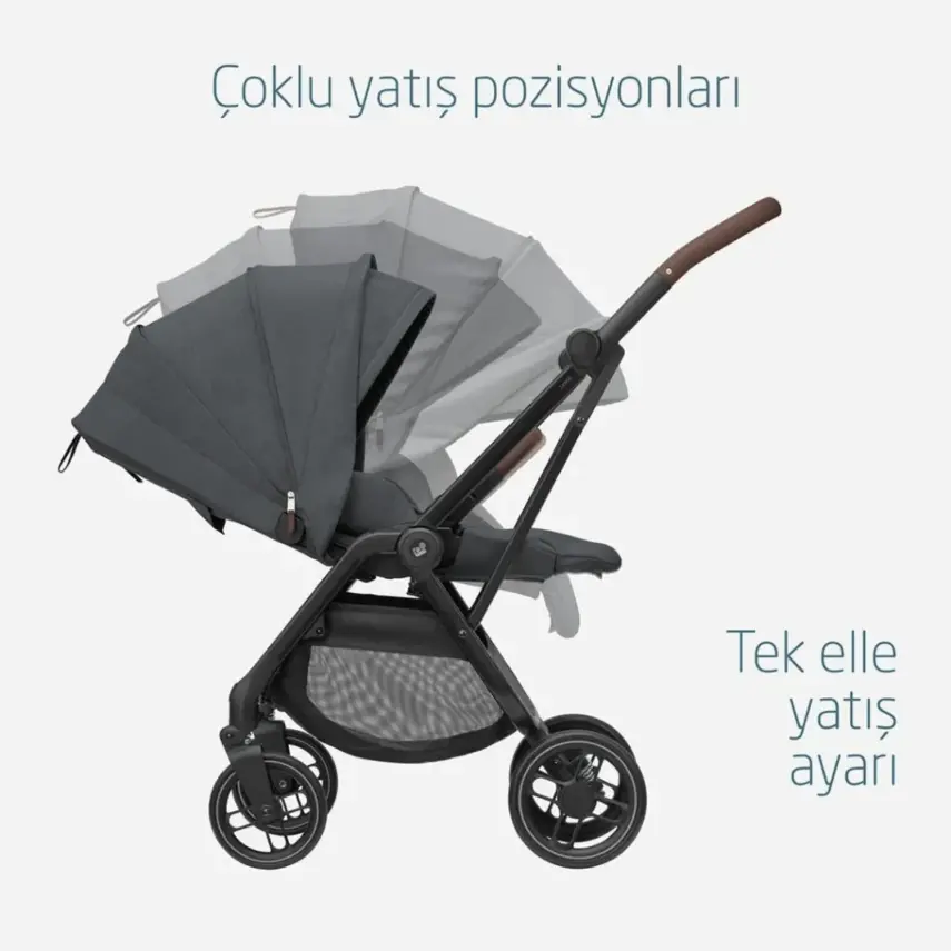 Maxi-Cosi Leona2 Çift Yönlü Tek Elle Katlanabilir Bebek Arabası Twillic Graphite - 9
