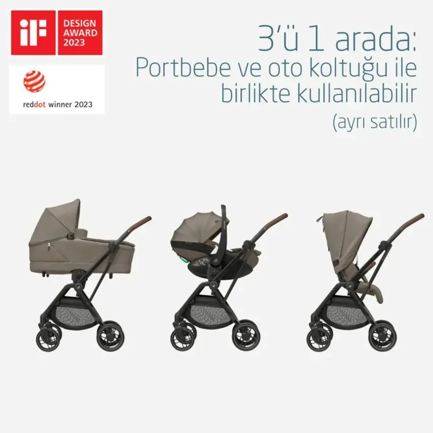 Maxi-Cosi Leona2 Çift Yönlü Uzatılabilir Sırt Desteği Tam Yatabilir Bebek Arabası Twillic Truffle - 5