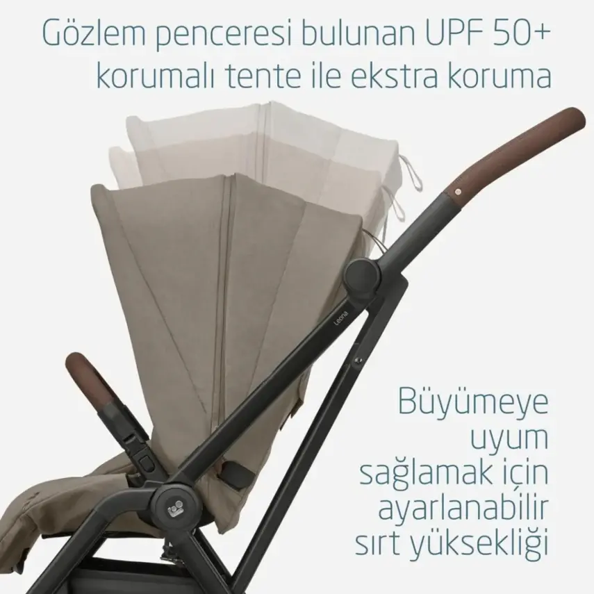 Maxi-Cosi Leona2 Çift Yönlü Uzatılabilir Sırt Desteği Tam Yatabilir Bebek Arabası Twillic Truffle - 10