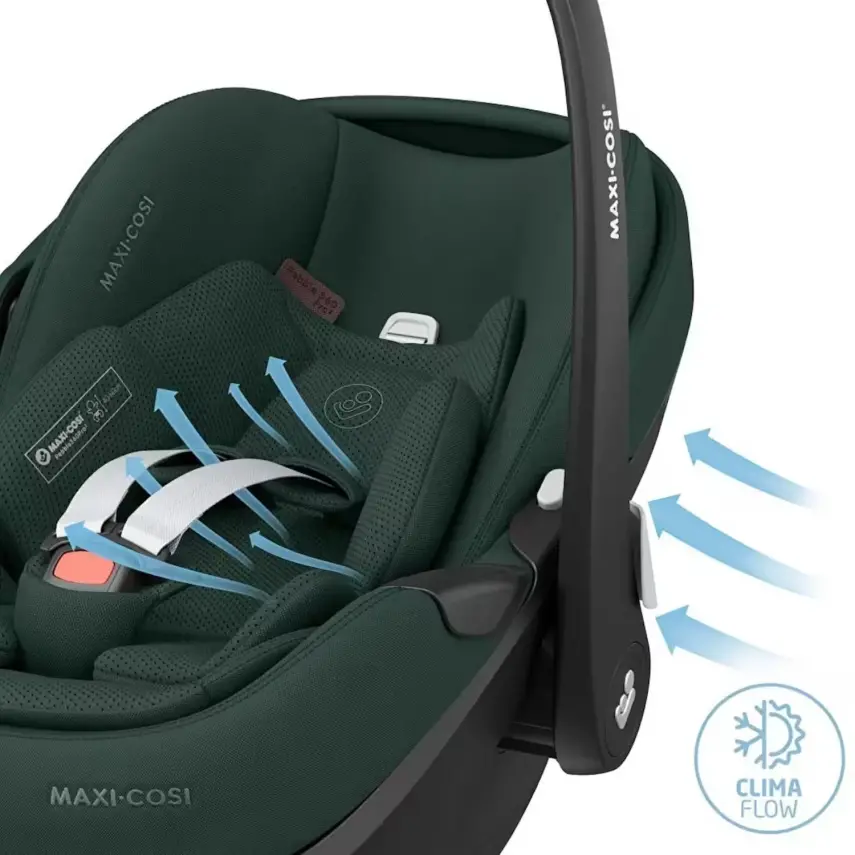 Maxi Cosi Pebble SlideTech Tam Yatabilen 360° Dönebilen Oto Koltuğu 0-13 Kg Twillic Green - 6