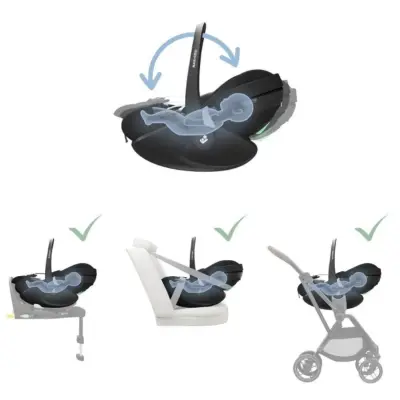 Maxi-Cosi Pebble 360 SlideTech Tam Yatabilen Oto Koltuğu 0-13 Kg Essential Black - 10