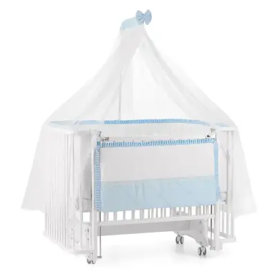 Meltem Kids Bambino Beşik 70x110 cm Beyaz Mavi