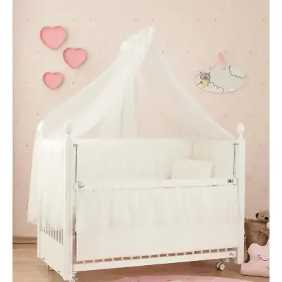 Meltem Kids Kral Beşik 60X120 Cm Beyaz - Ekru Beyaz - 5