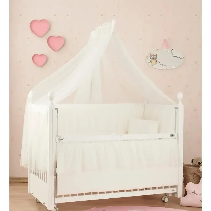 Meltem Kids Kral Beşik 60X120 Cm Beyaz - Ekru Beyaz - 5