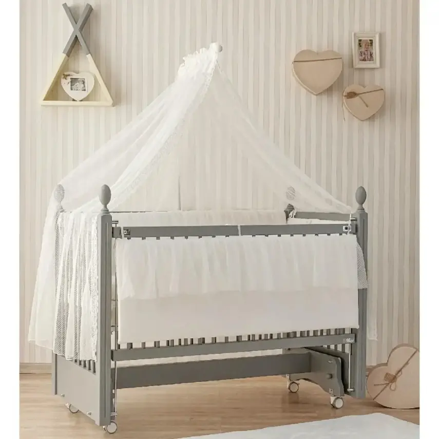 Meltem Kids Kral Beşik 60X120 Cm Gri - 1