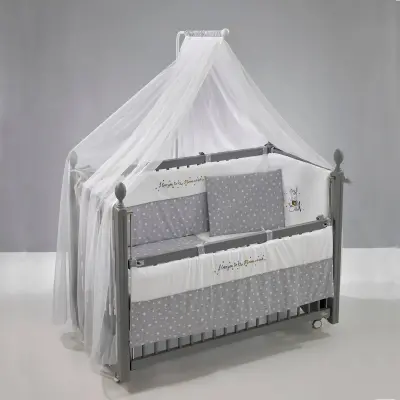 Meltem Kids Kral Beşik 60X120 Cm Gri - Moon Gri