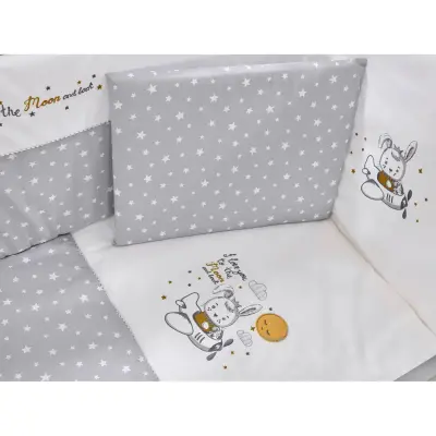 Meltem Kids Kral Beşik 60X120 Cm Gri - Moon Gri (1)