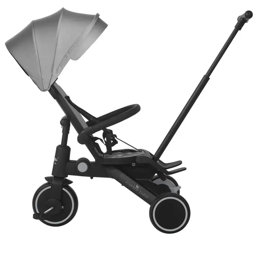 Merkür Bebe 9in1 Hawk Üç Tekerlekli Bebek ve Çocuk Bisikleti Gri - 8