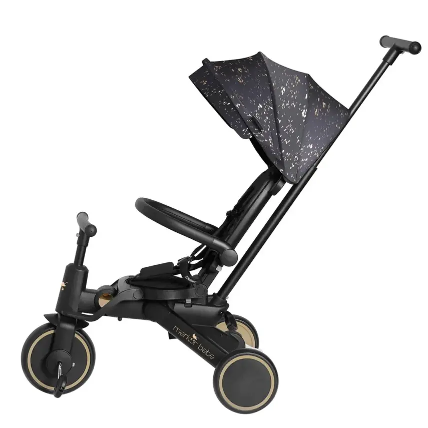 Merkür Bebe 9in1 Hawk Üç Tekerlekli Bebek ve Çocuk Bisikleti Premium Gold - 9