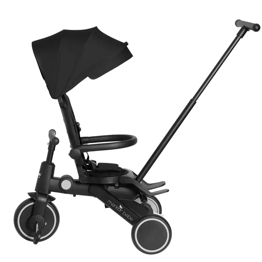 Merkür Bebe 9in1 Hawk Üç Tekerlekli Bebek ve Çocuk Bisikleti Siyah - 7