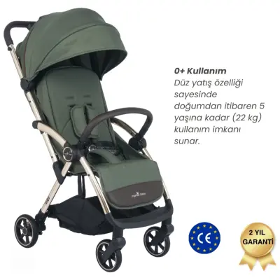 Merkür Bebe Ruby Tek Tuşla Otomatik Katlanan Kabin Boy Bebek Arabası Yeşil (1)