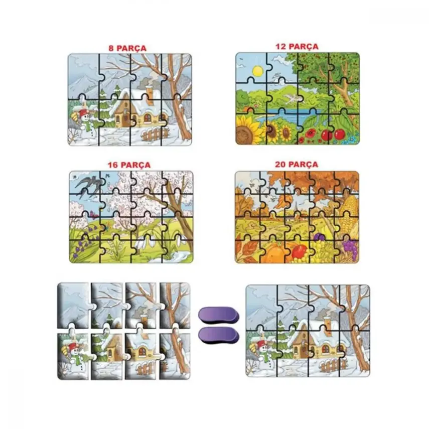 Mevsimler Süper Renkli Puzzle - 2